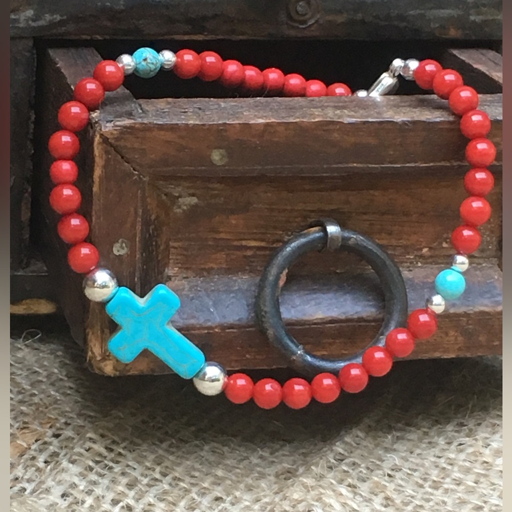 Turquoise Cross Bracelet